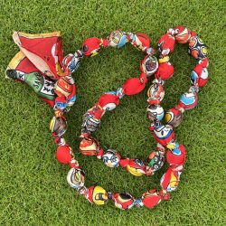 RED SILK-BALLS NECKLACE