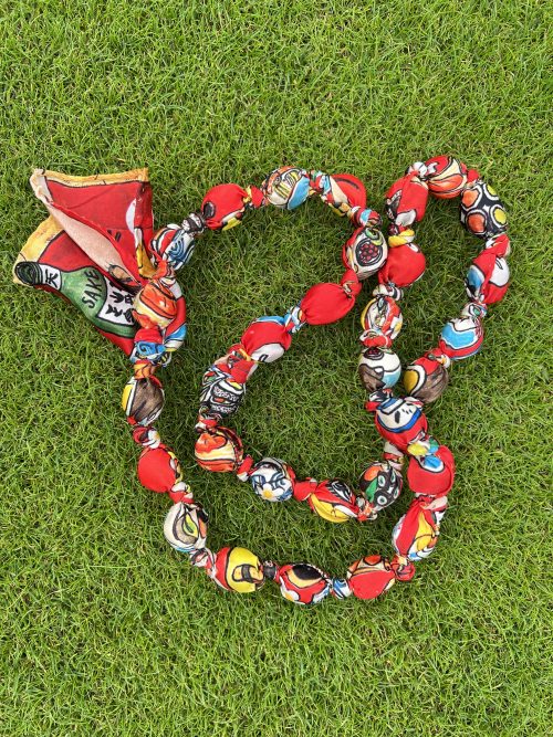 RED SILK-BALLS NECKLACE