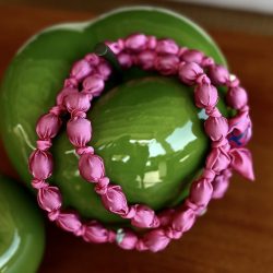 PINK SILK-BALLS NECKLACE